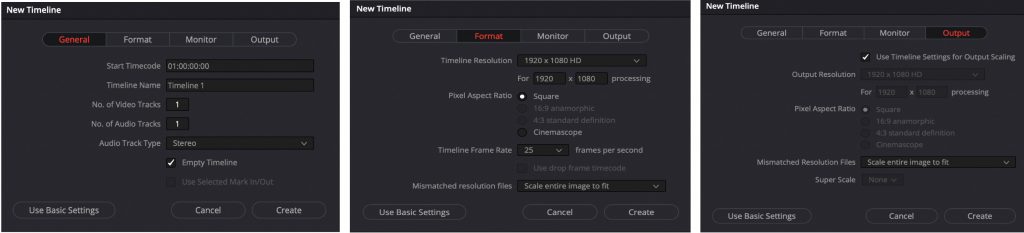 New Timeline en Resolve 16